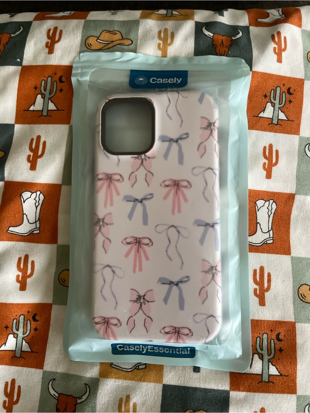 Casely iPhone 12 Pink & Lavender Bow Pattern Phone Case